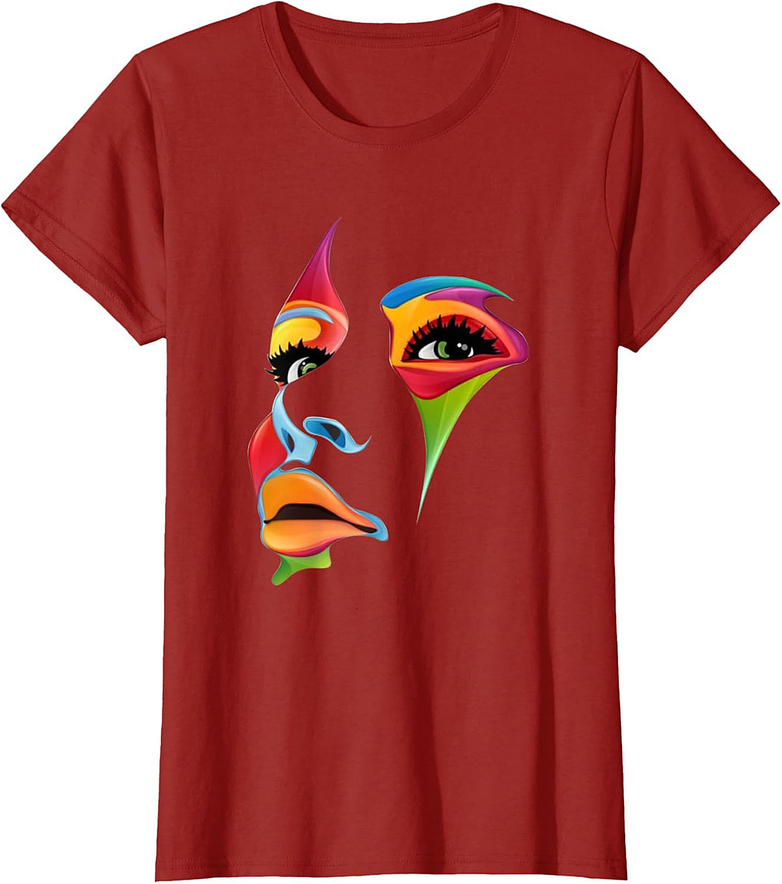 Abstract Pop Art Face Graphic Tee