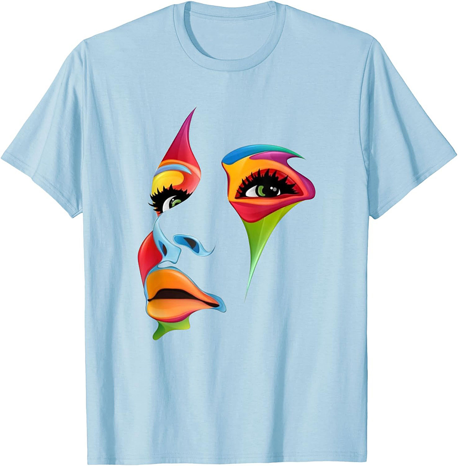 Abstract Pop Art Face Graphic Tee