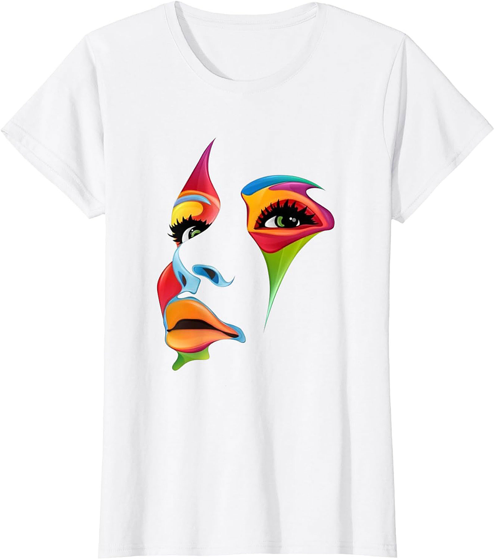 Abstract Pop Art Face Graphic Tee