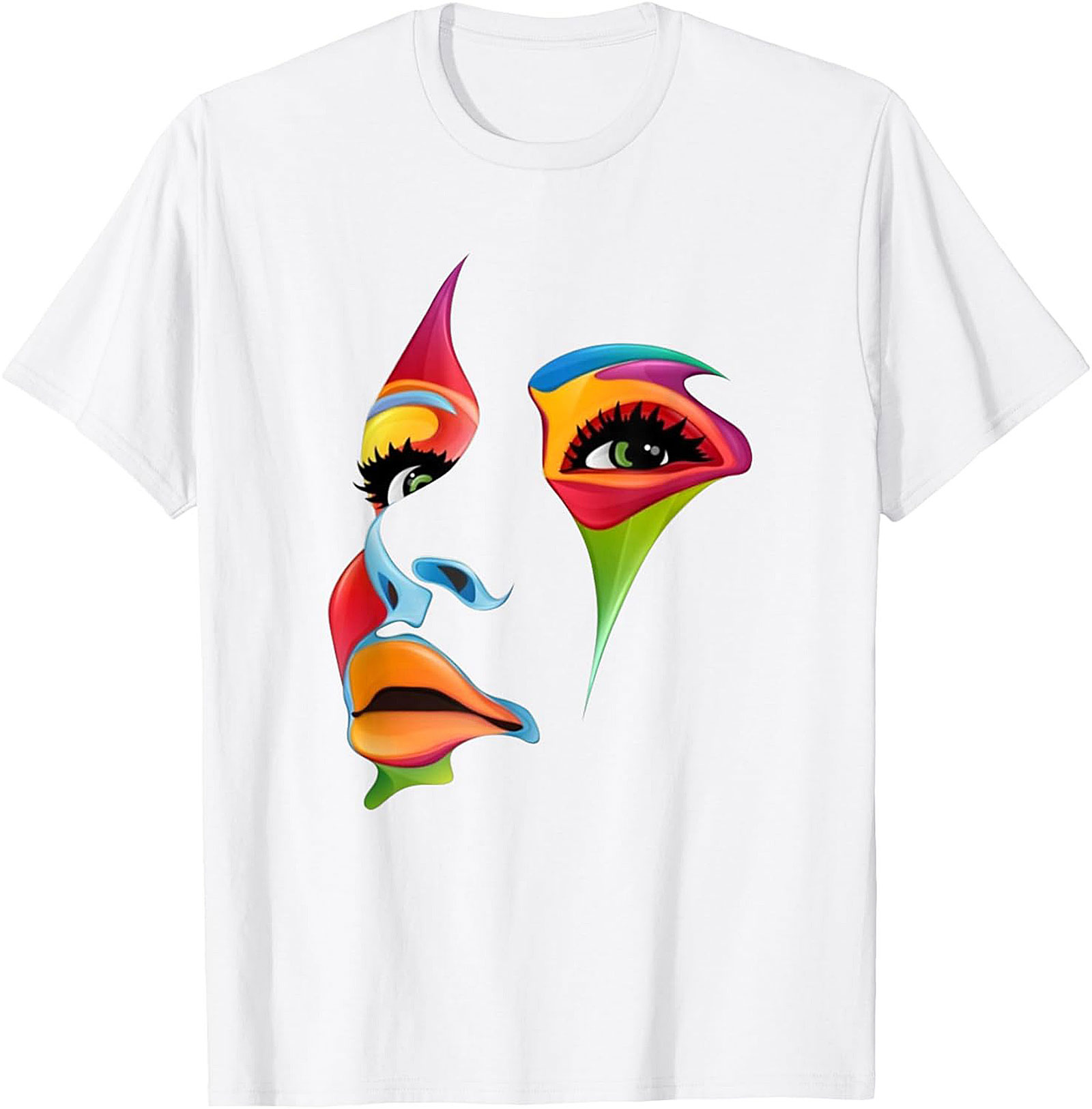 Abstract Pop Art Face Graphic Tee