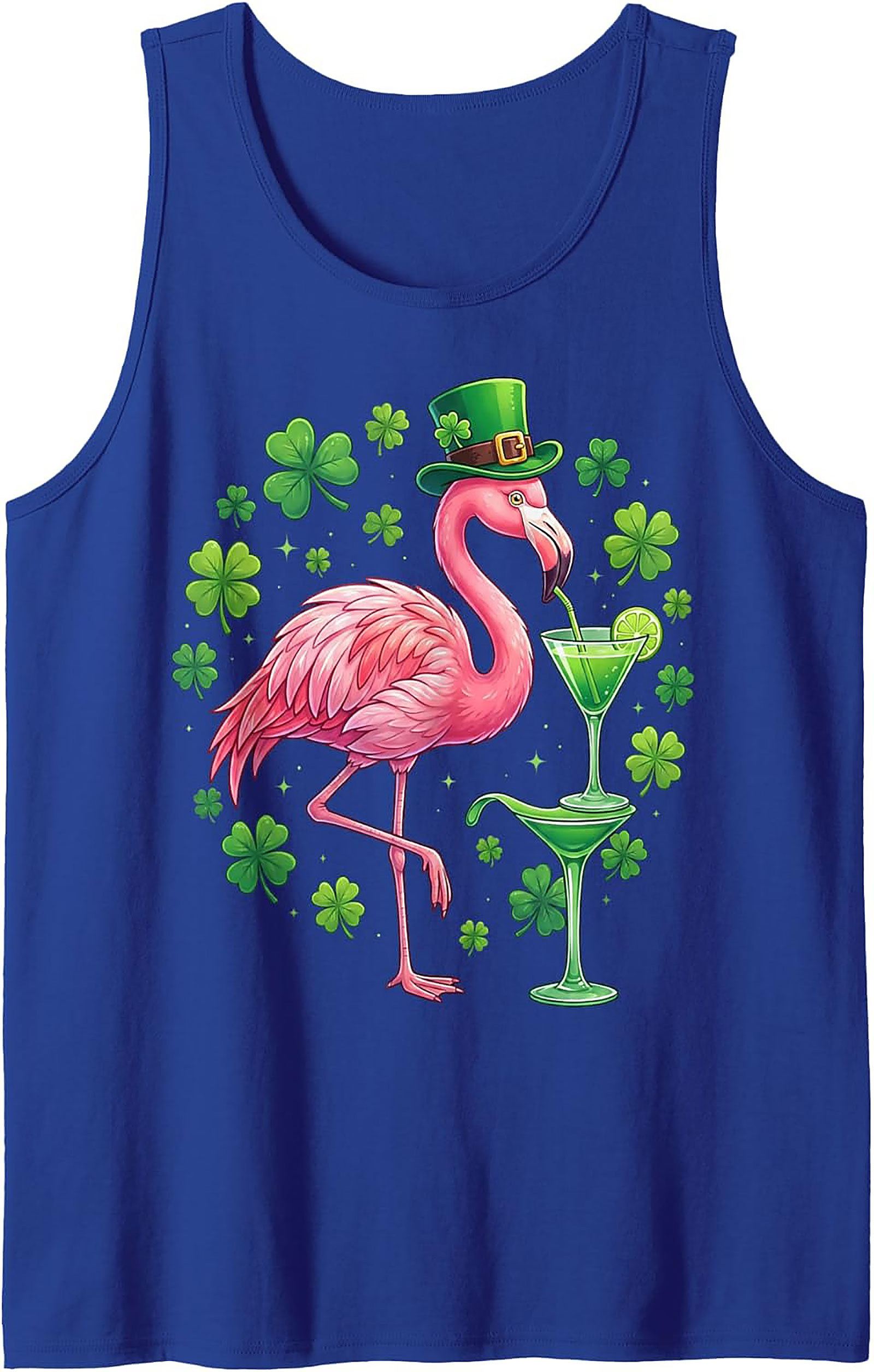St. Patrick's Day Flamingo Graphic Tank Top | Irish Luck