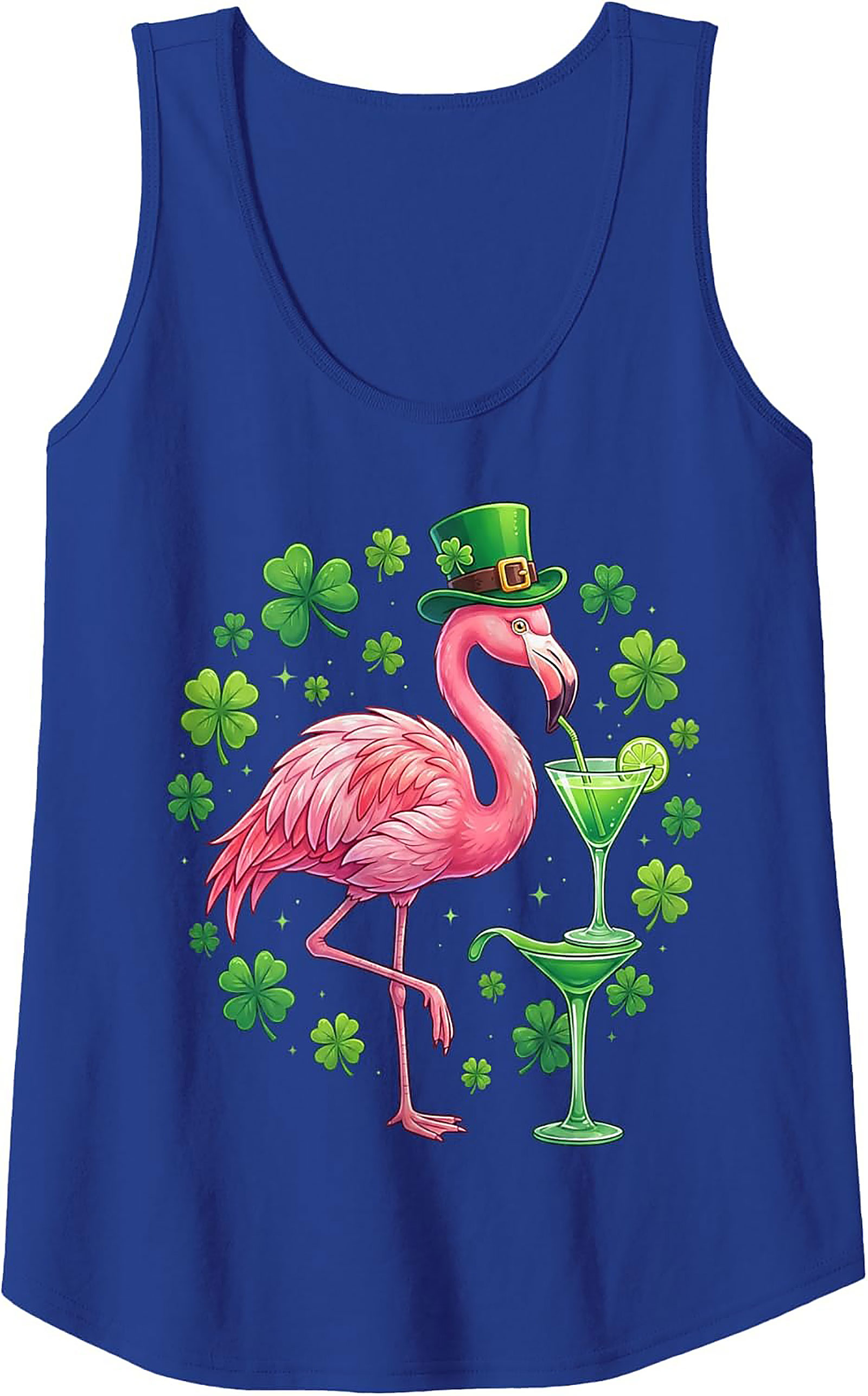 St. Patrick's Day Flamingo Graphic Tank Top | Irish Luck