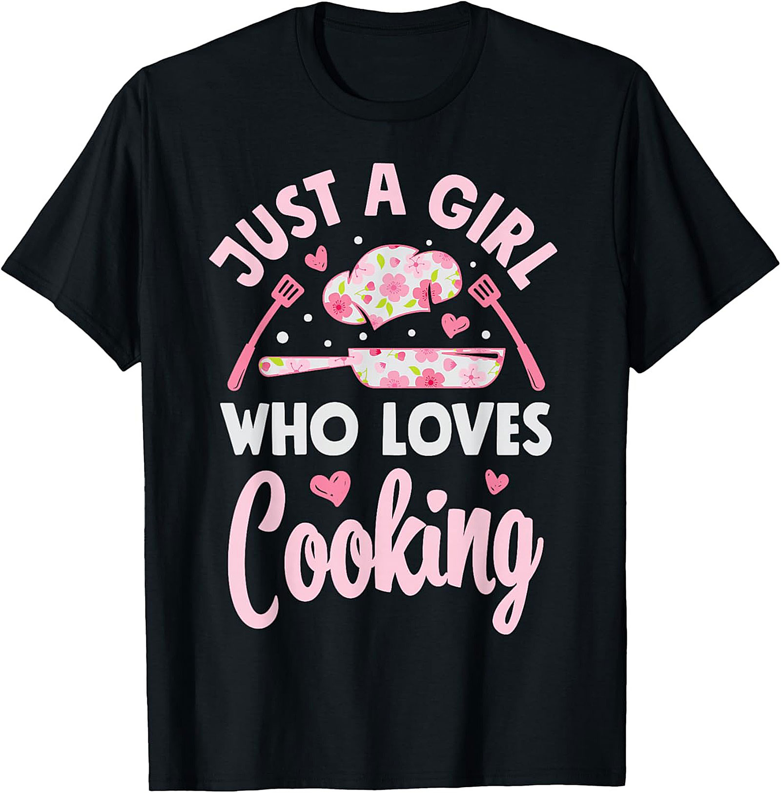 Just A Girl Who Loves Cooking Graphic Tee Cute Chef Shirt