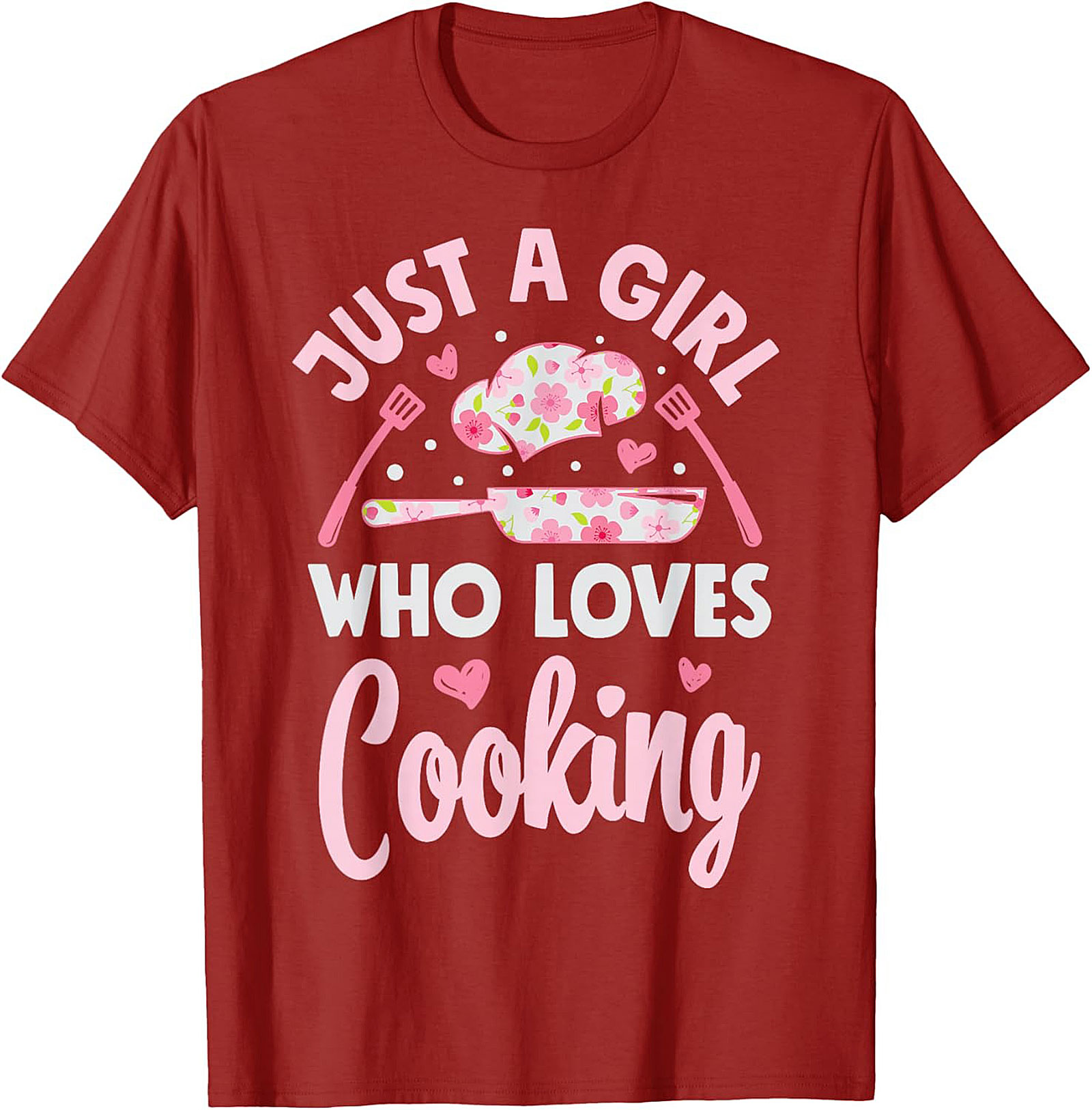  Just A Girl Who Loves Cooking Graphic Tee Cute Chef Shirt