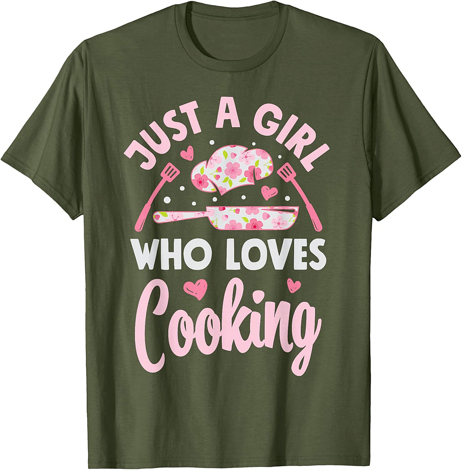  Just A Girl Who Loves Cooking Graphic Tee Cute Chef Shirt