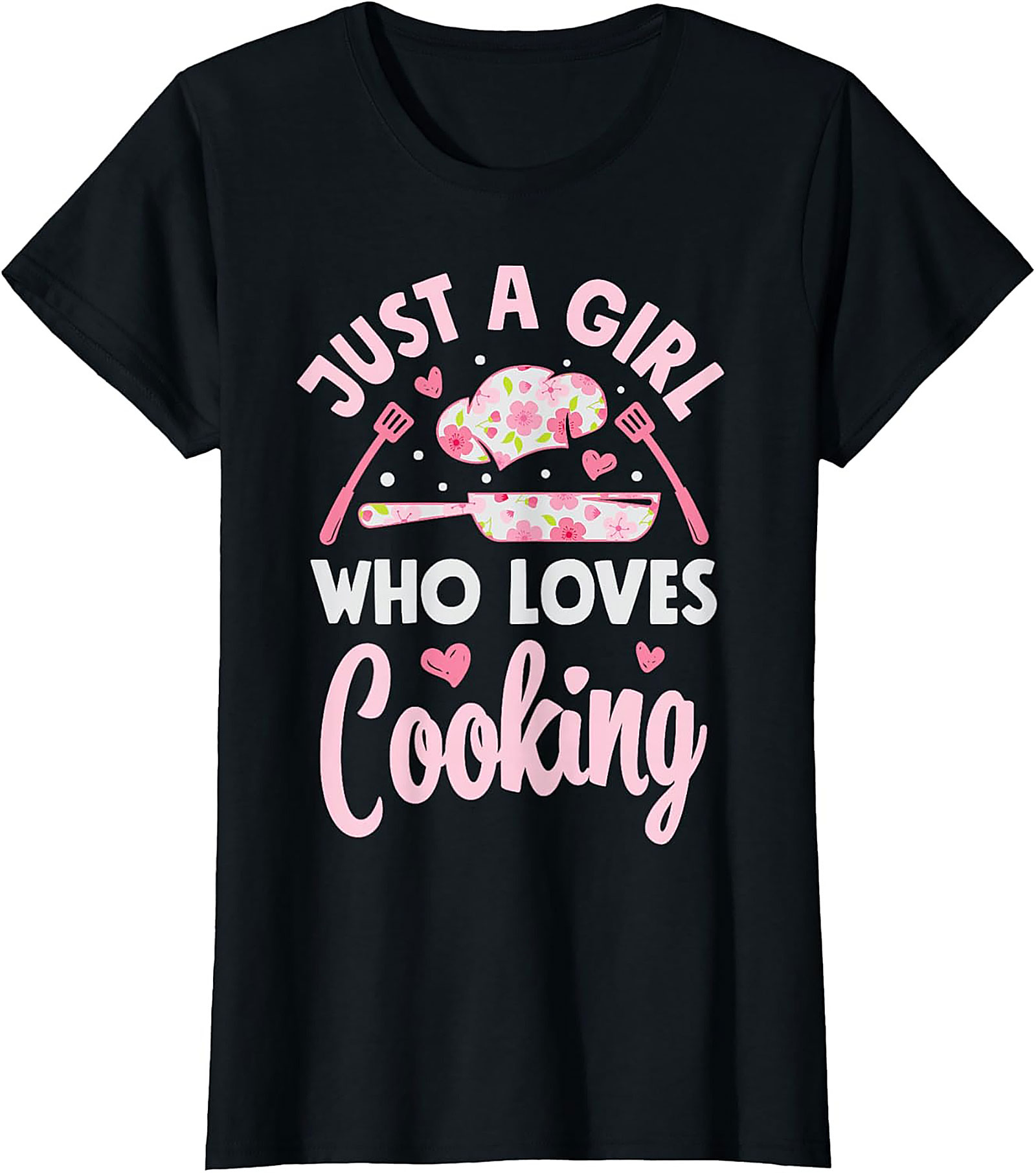  Just A Girl Who Loves Cooking Graphic Tee Cute Chef Shirt