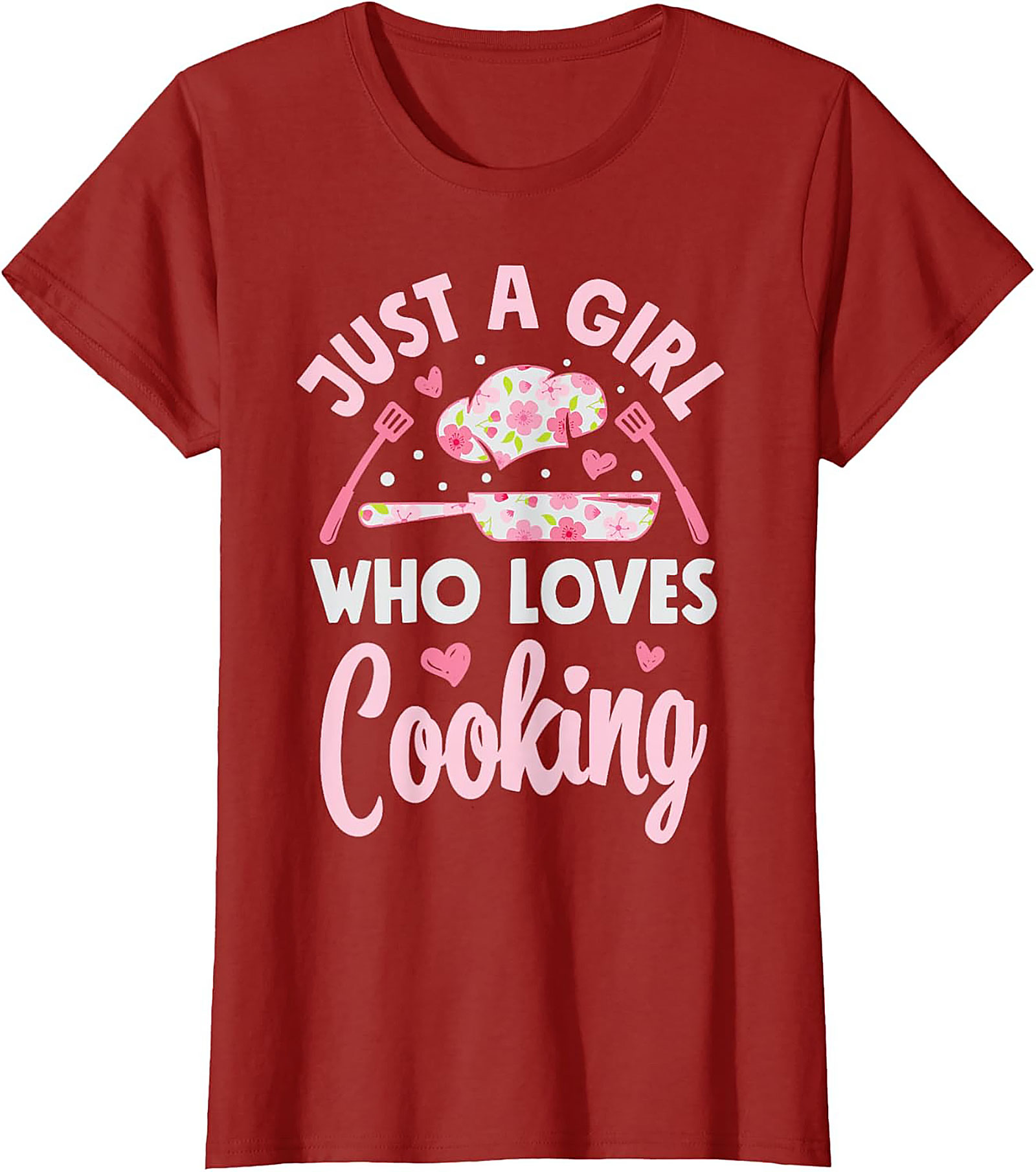  Just A Girl Who Loves Cooking Graphic Tee Cute Chef Shirt