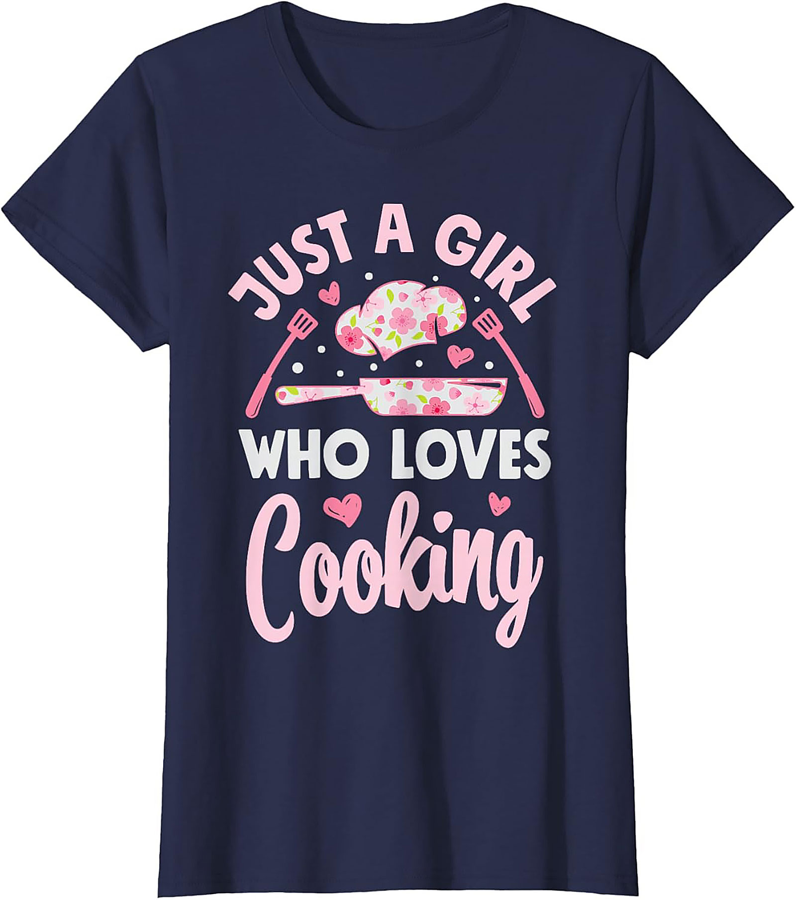  Just A Girl Who Loves Cooking Graphic Tee Cute Chef Shirt