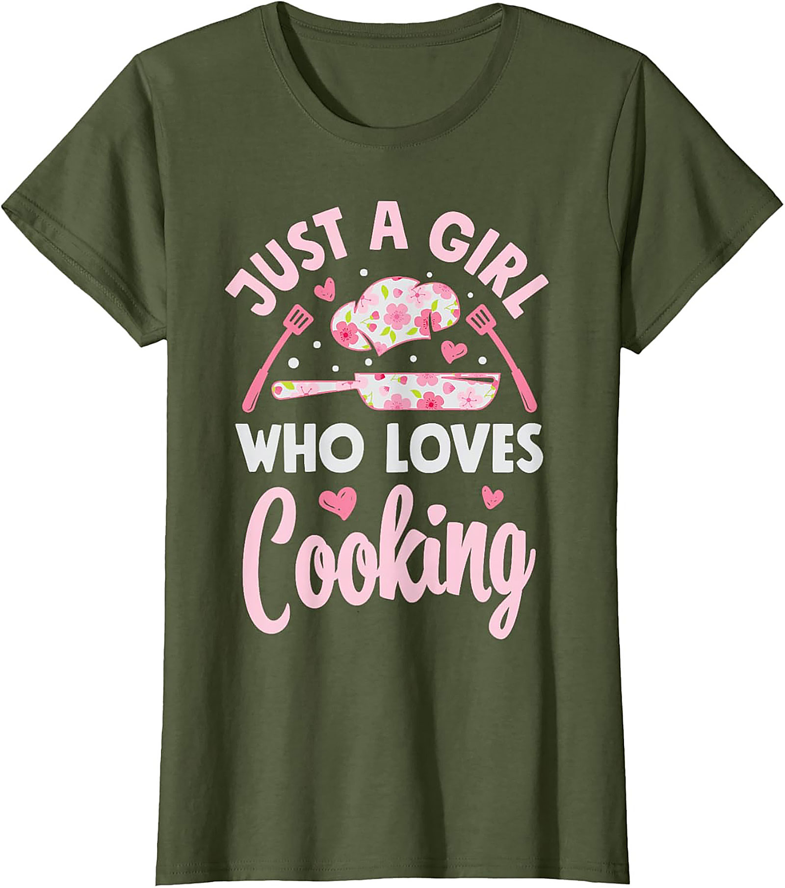  Just A Girl Who Loves Cooking Graphic Tee Cute Chef Shirt