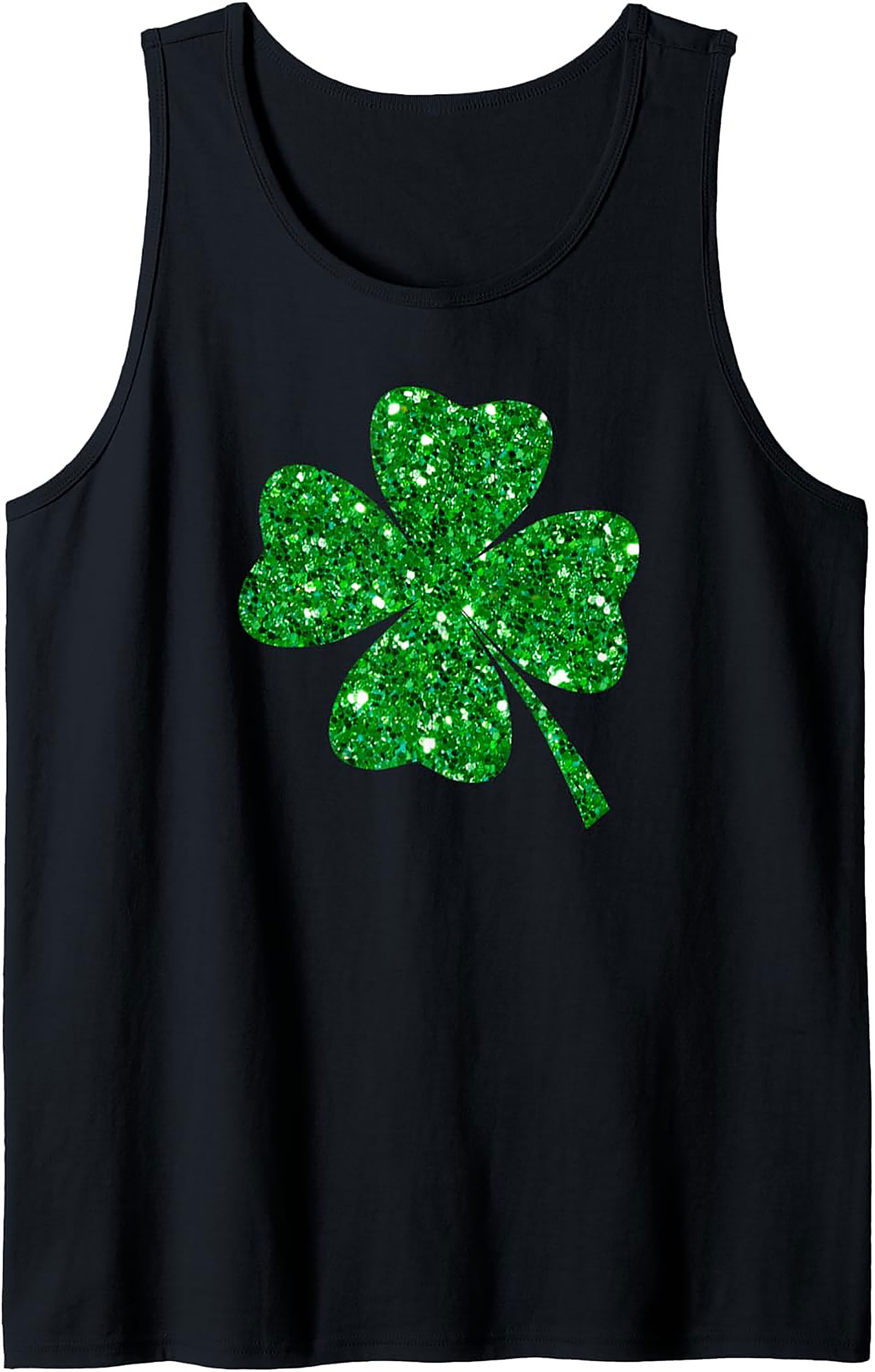Shamrock Glitter Tank Top | Lucky Green Graphic Sleeveless