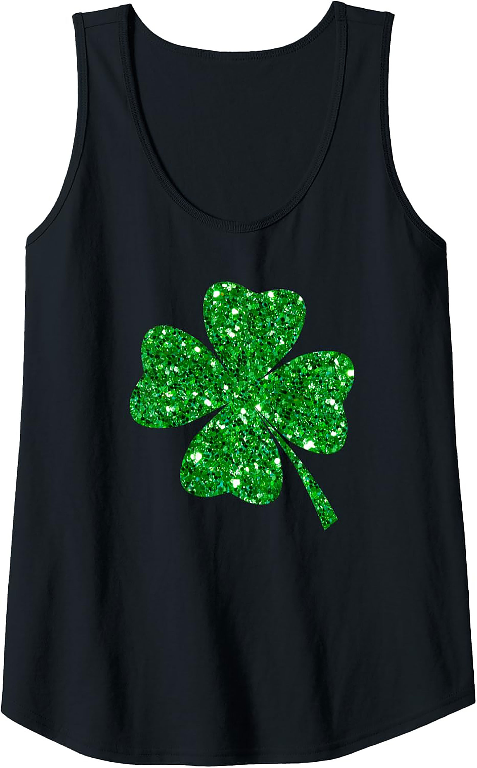 Shamrock Glitter Tank Top | Lucky Green Graphic Sleeveless