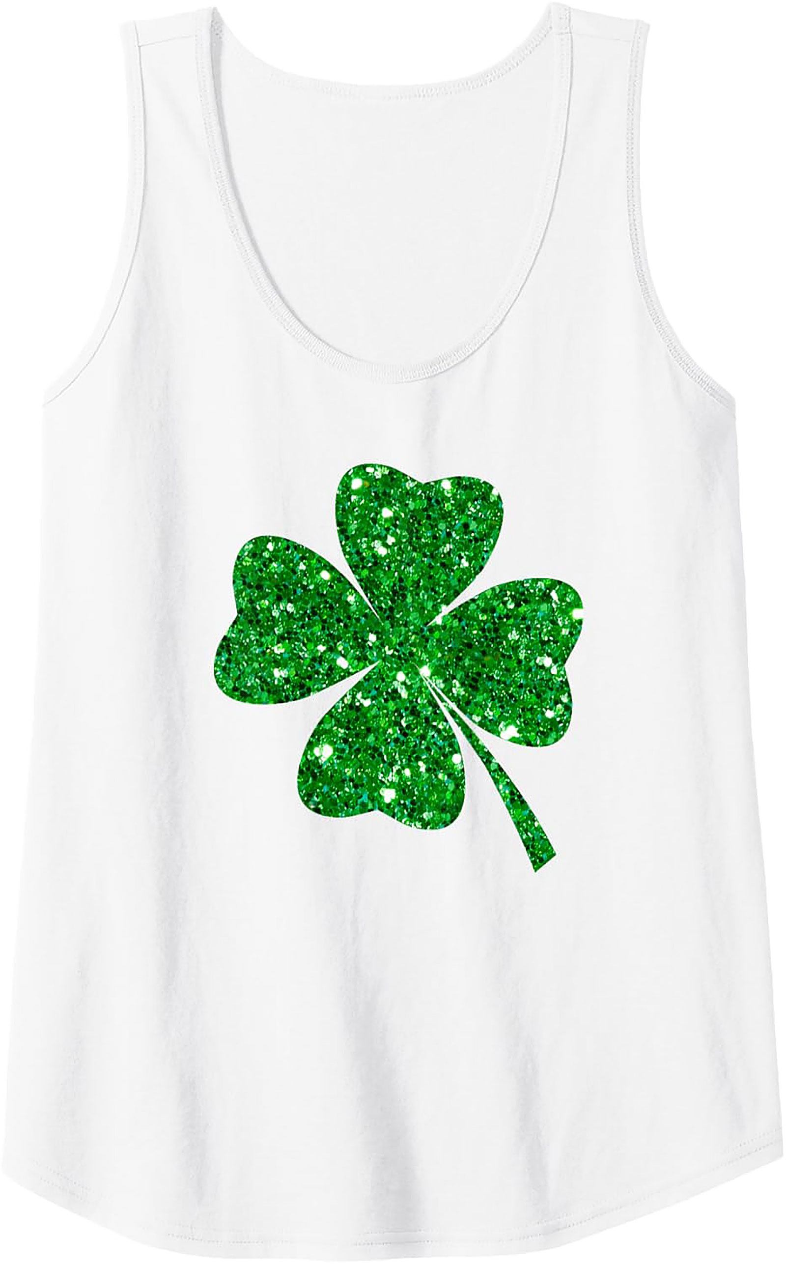 Shamrock Glitter Tank Top | Lucky Green Graphic Sleeveless