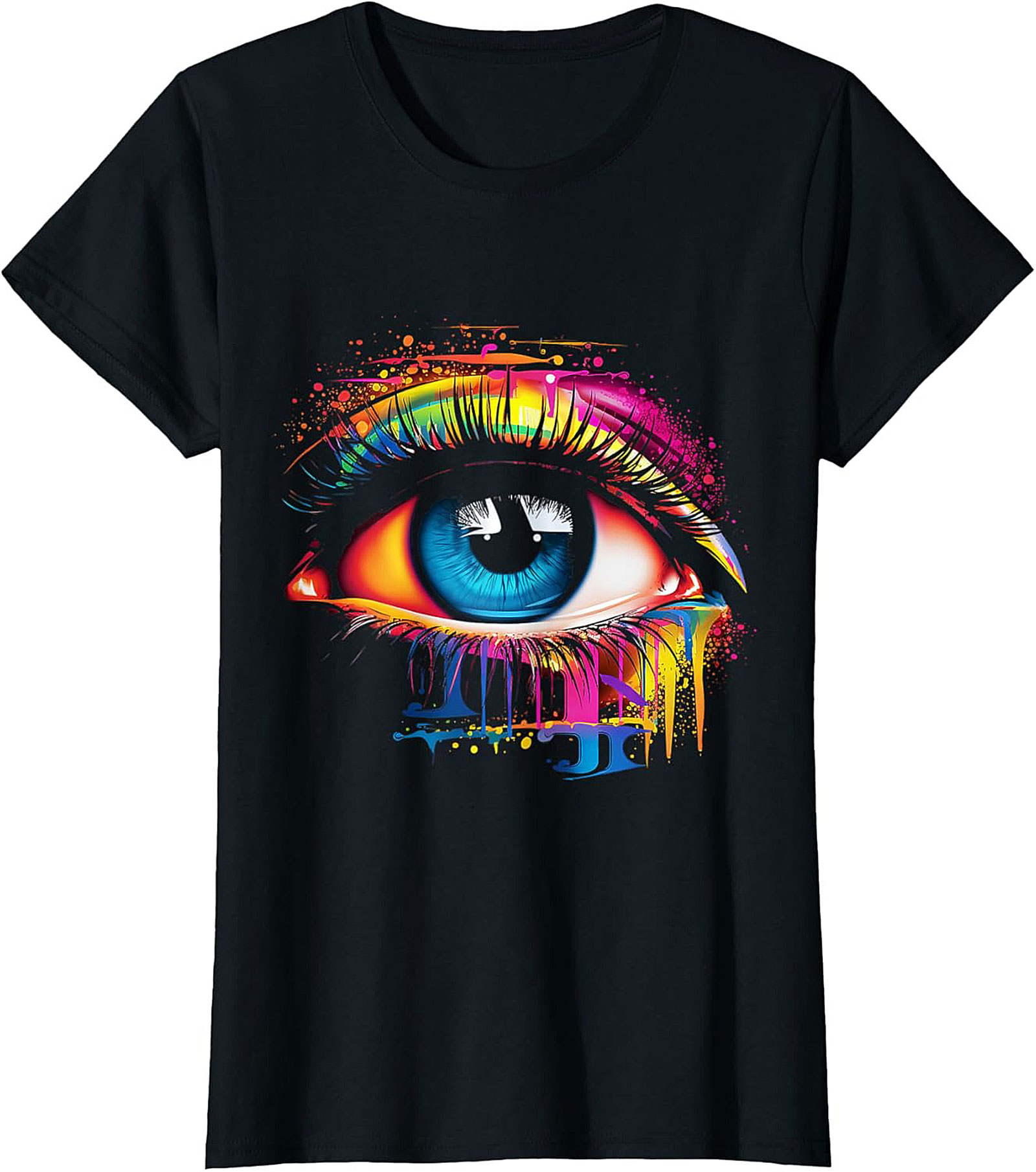 Abstract Rainbow Eye Graphic Tee - Artistic Unisex T-Shirt