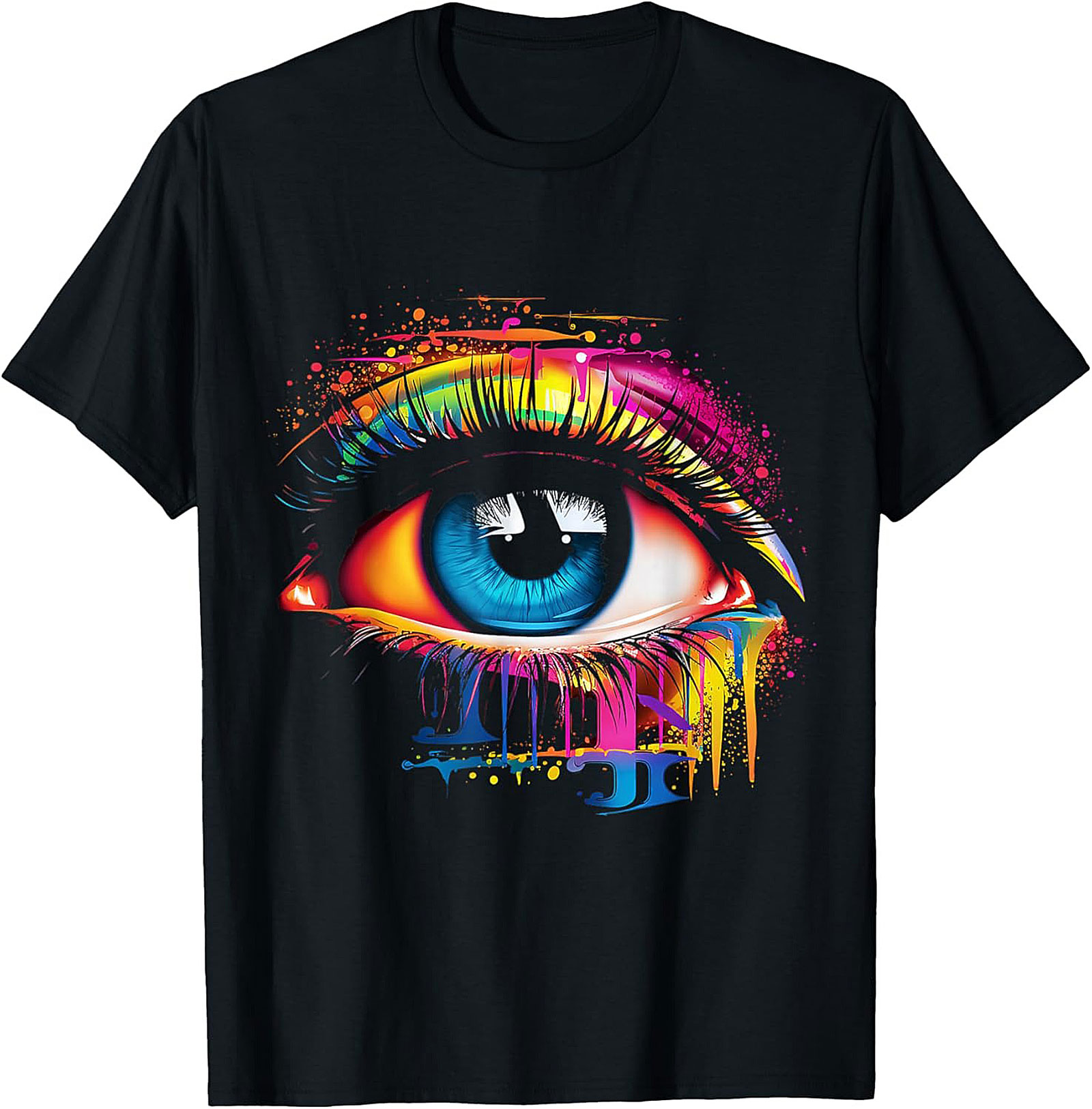 Abstract Rainbow Eye Graphic Tee - Artistic Unisex T-Shirt