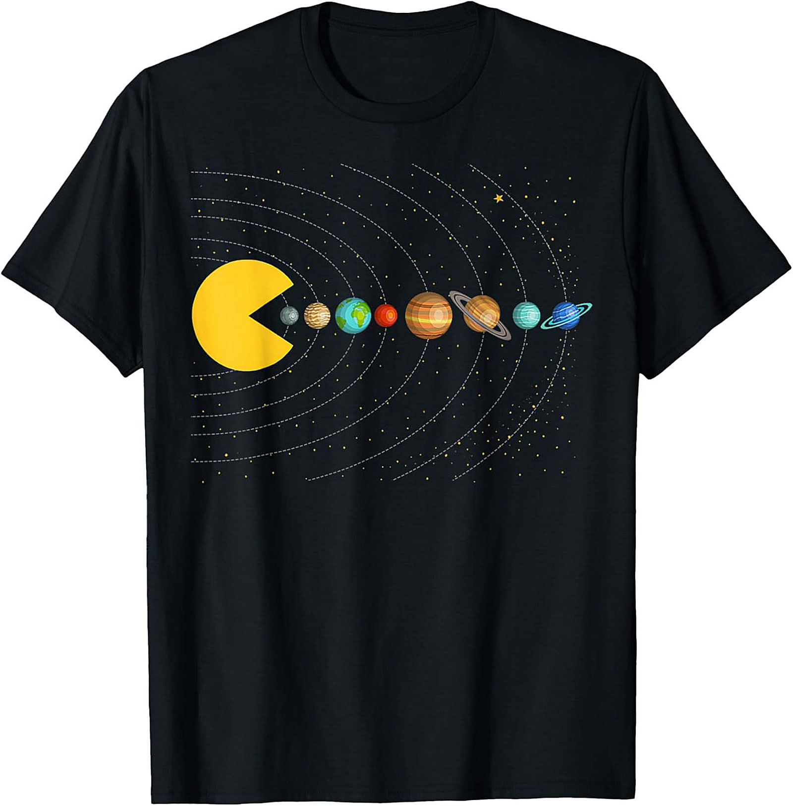 Solar System Pac-Man Graphic Tee