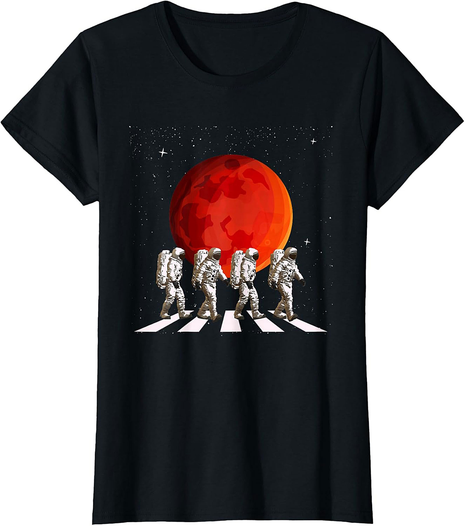 Astronaut Abbey Road Space Graphic Tee - Mars Crosswalk Unisex Shirt