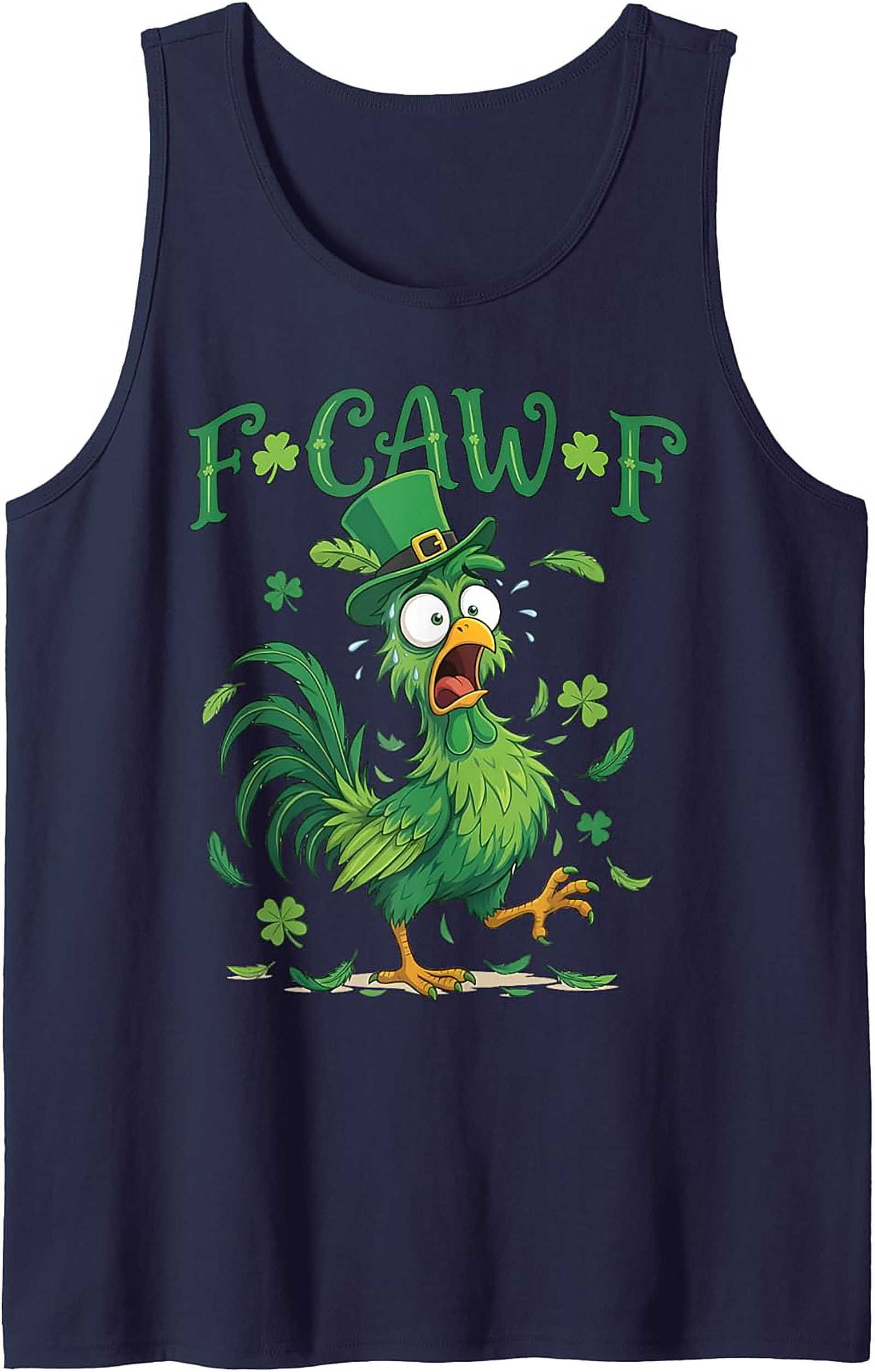 Funny FCAWF St. Patrick's Day Rooster Graphic Tank Top