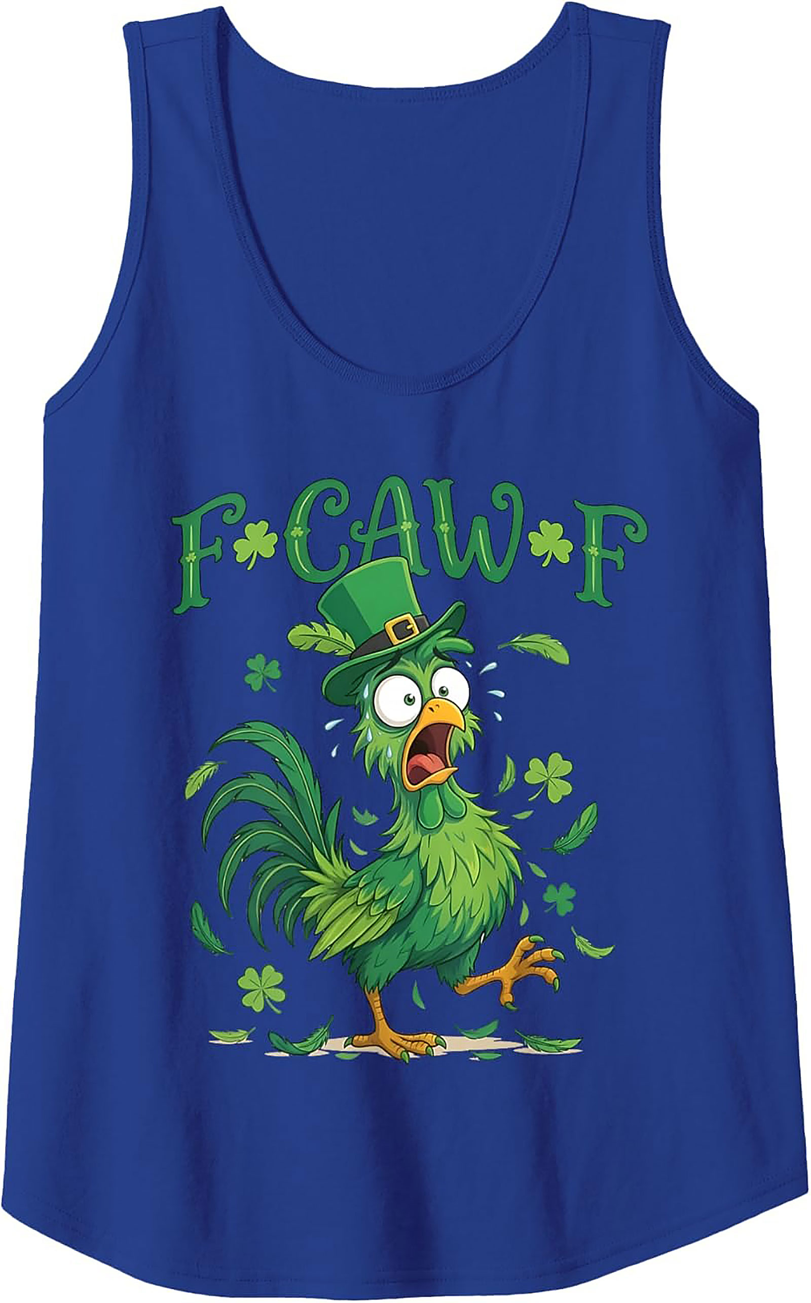 Funny FCAWF St. Patrick's Day Rooster Graphic Tank Top
