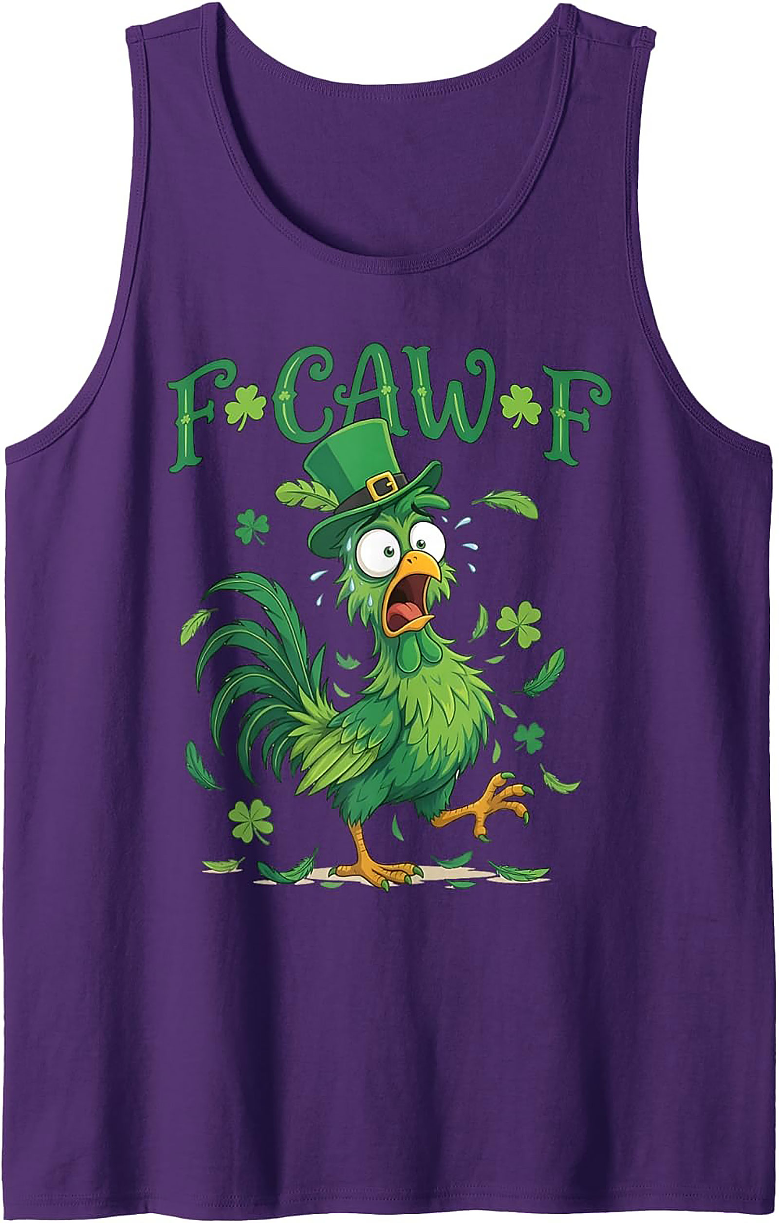 Funny FCAWF St. Patrick's Day Rooster Graphic Tank Top
