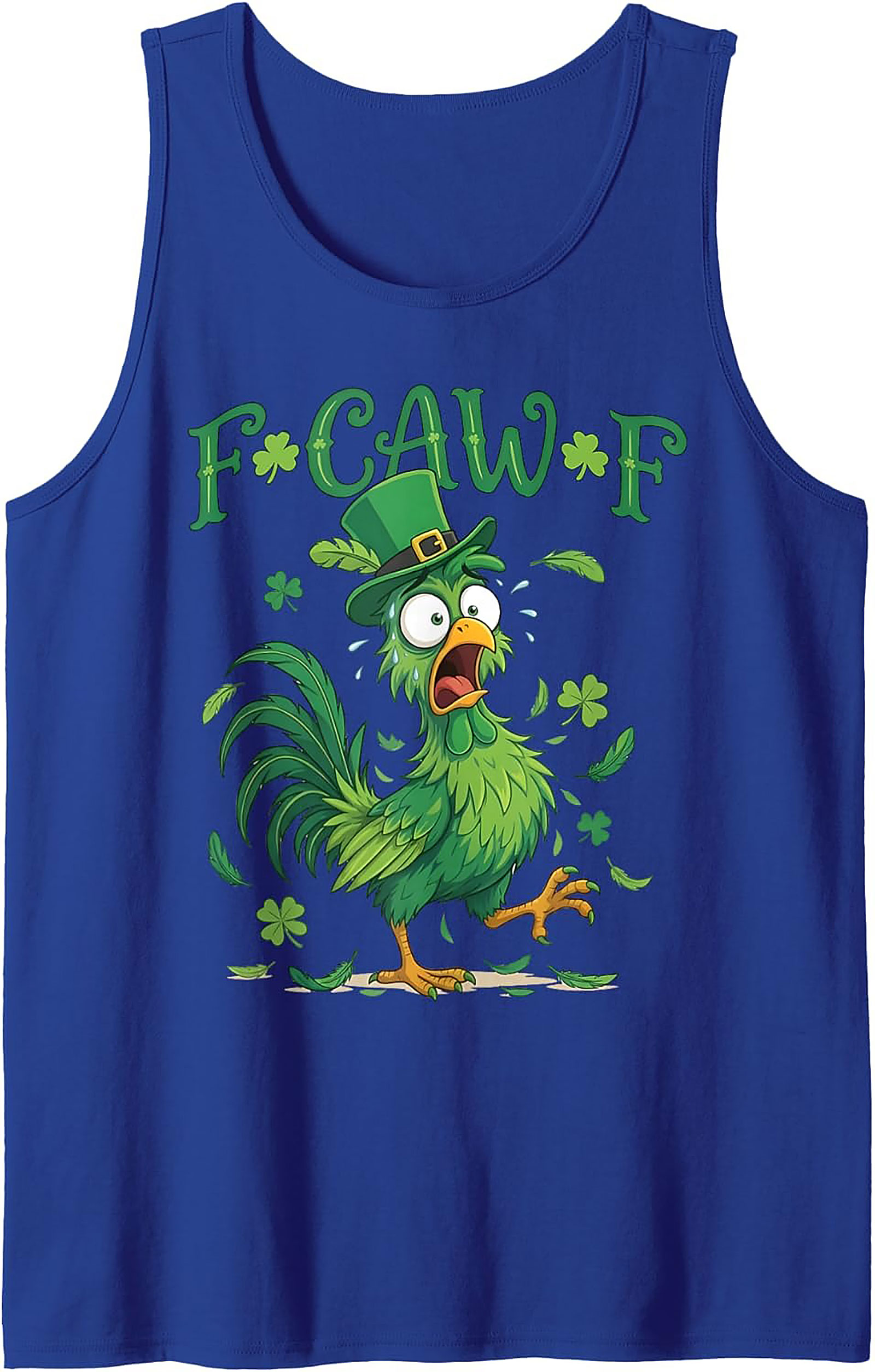 Funny FCAWF St. Patrick's Day Rooster Graphic Tank Top