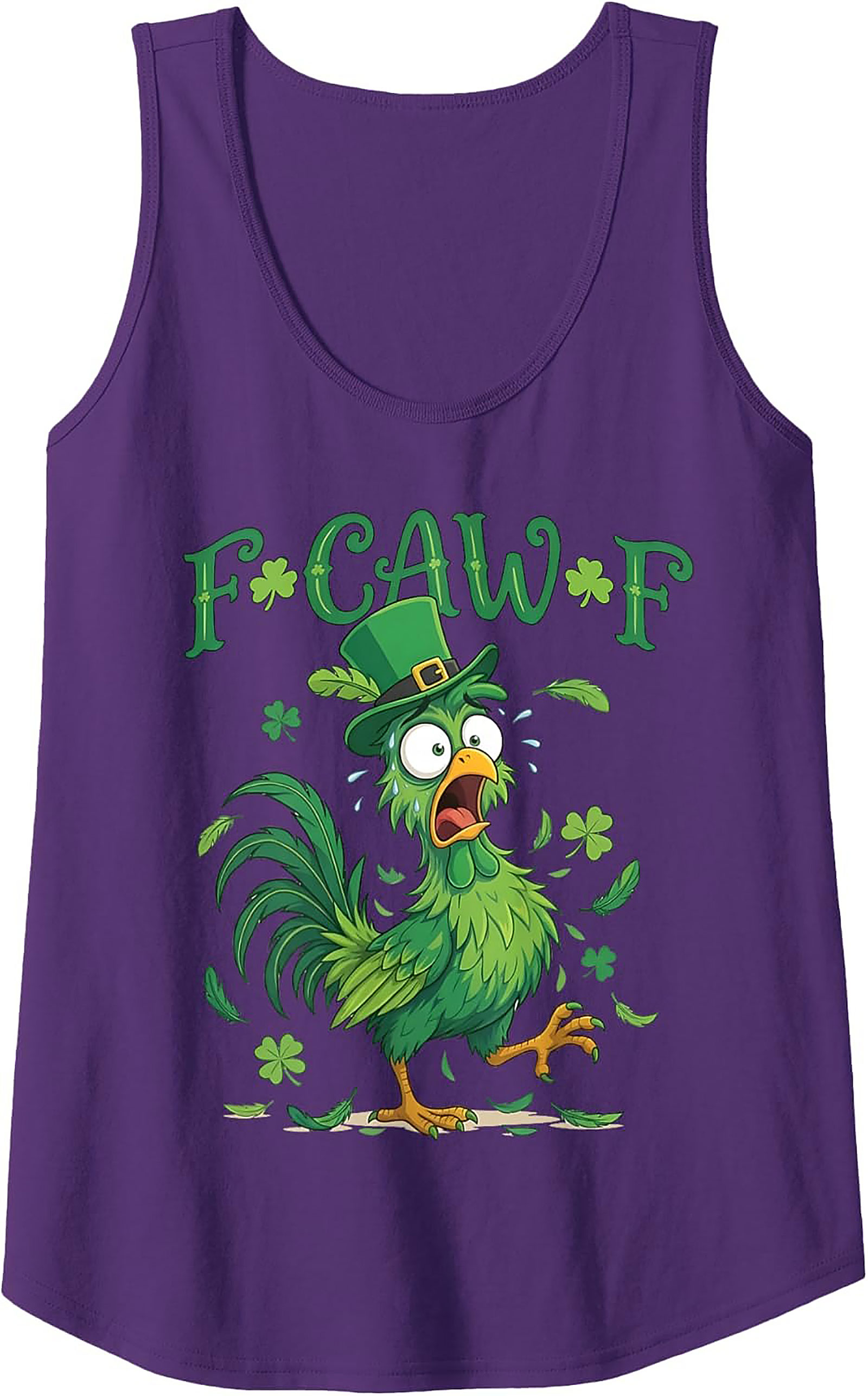 Funny FCAWF St. Patrick's Day Rooster Graphic Tank Top