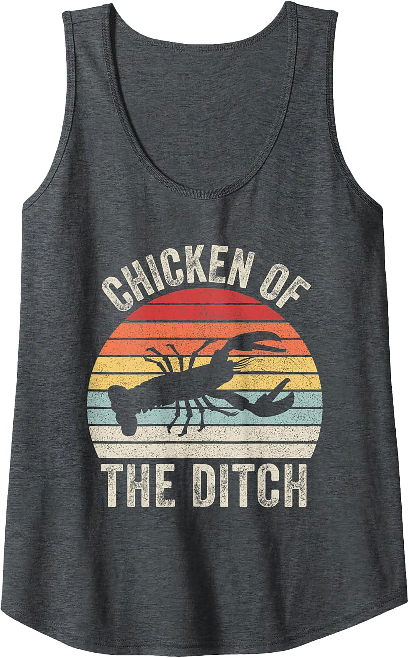 Chicken of the Ditch Tank Top Retro Crawfish Graphic