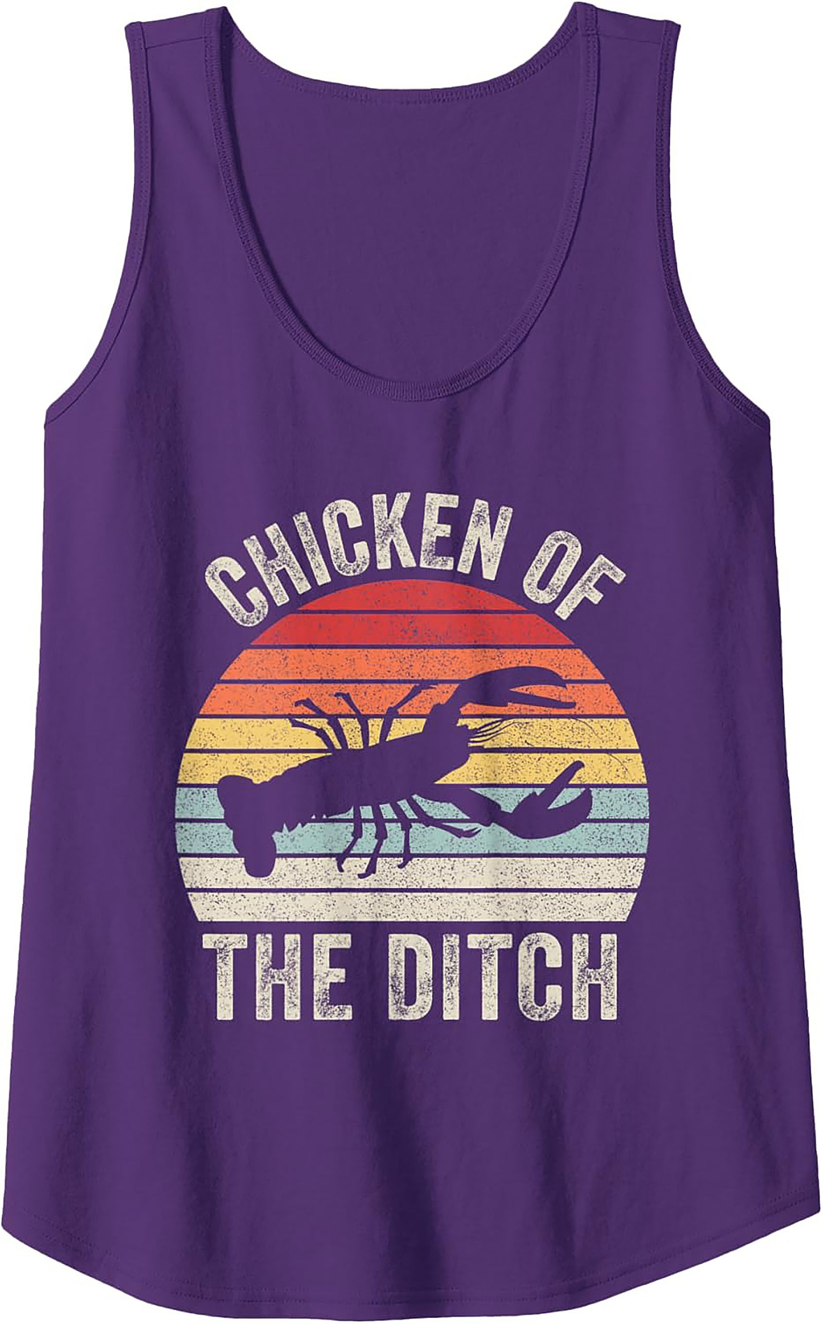 Chicken of the Ditch Tank Top Retro Crawfish Graphic