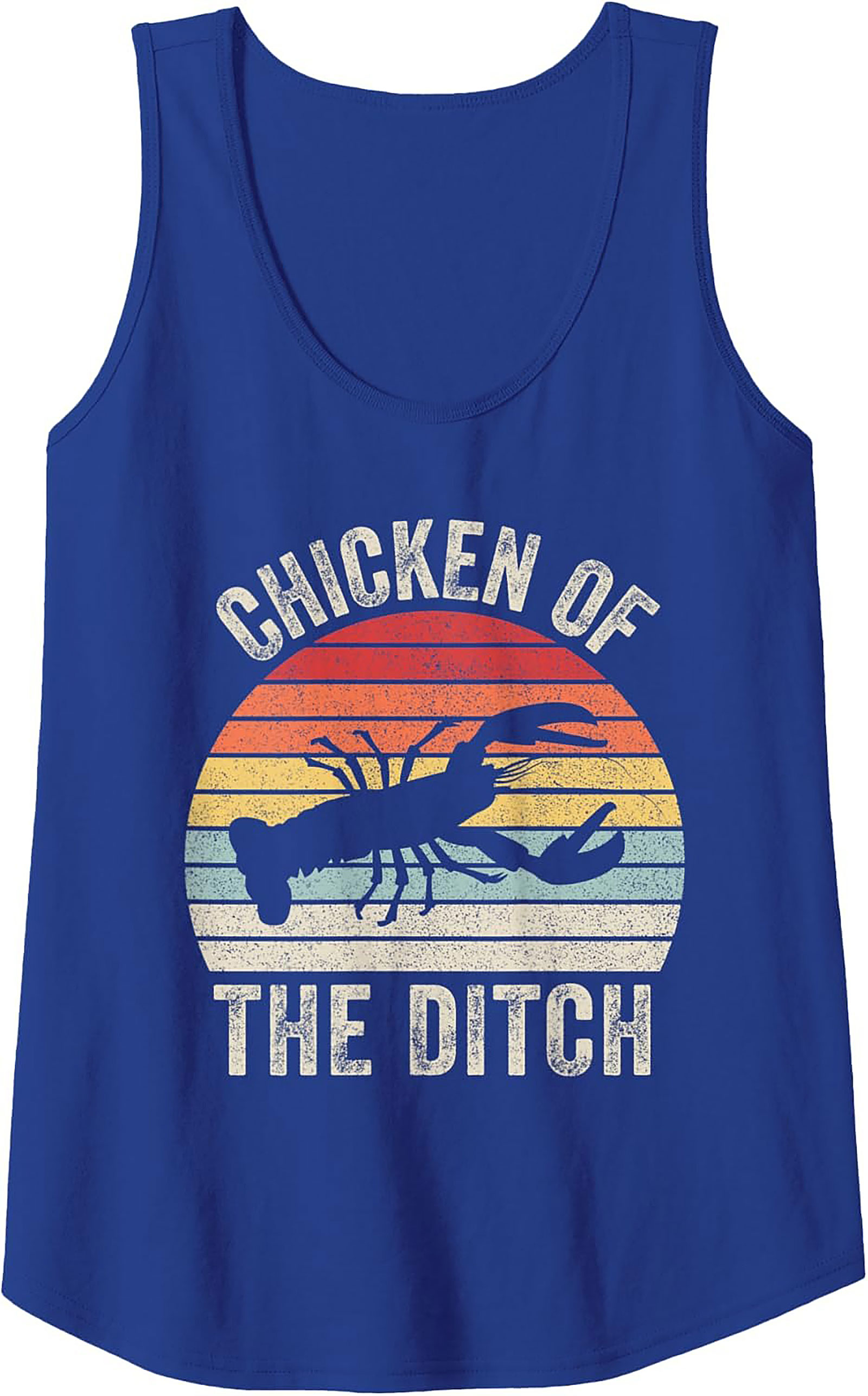Chicken of the Ditch Tank Top Retro Crawfish Graphic