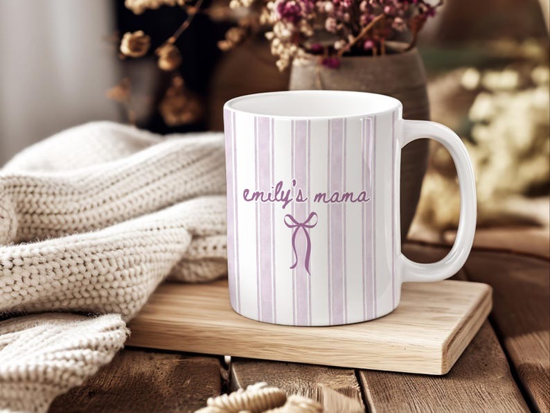 Custom Mama Mug with Name, Personalized Mom Coffee Mug, New Parent Gift, Pregnancy Announcement, New Baby Gift