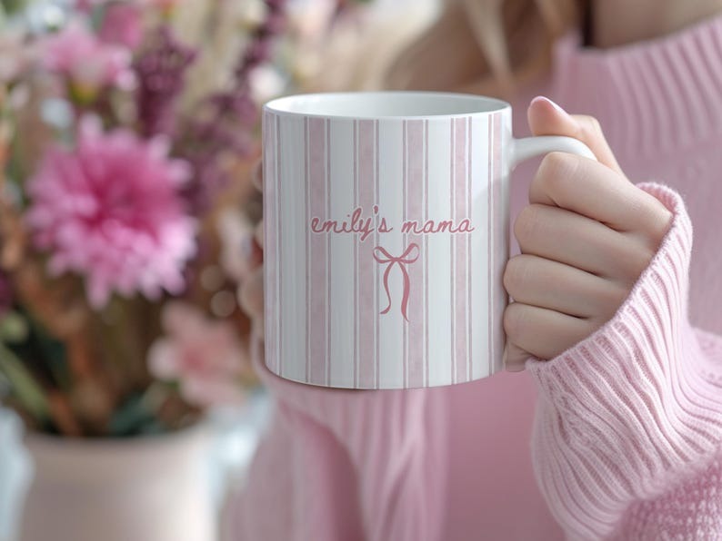 Custom Mama Mug with Name, Personalized Mom Coffee Mug, New Parent Gift, Pregnancy Announcement, New Baby Gift