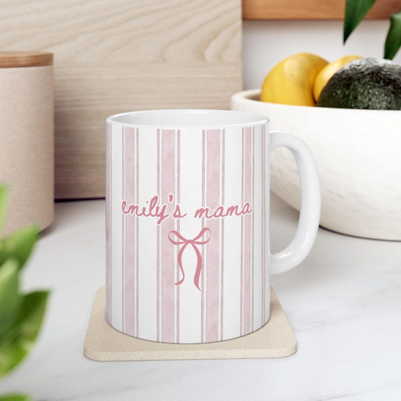 Custom Mama Mug with Name, Personalized Mom Coffee Mug, New Parent Gift, Pregnancy Announcement, New Baby Gift