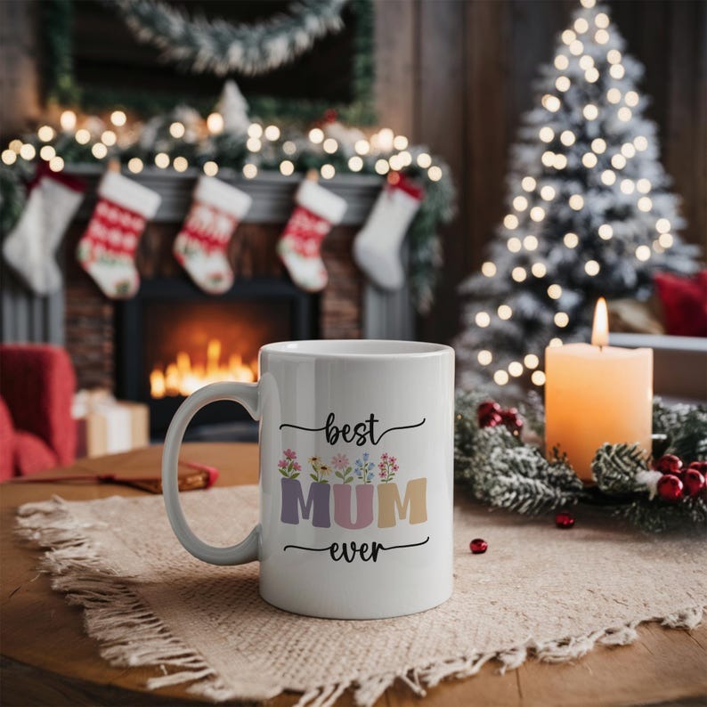 Mother’s Day Gift for Mom – Best Mum Ever Mug, First Time Mom Coffee Mug, Cute Ceramic Mug, Unique Gift for Mother