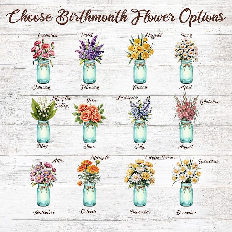 Rustic Mama Canvas with Personalized Mason Jars and Flowers, Custom Name for Mom, Floral Gift for Mother's Day, Birthday