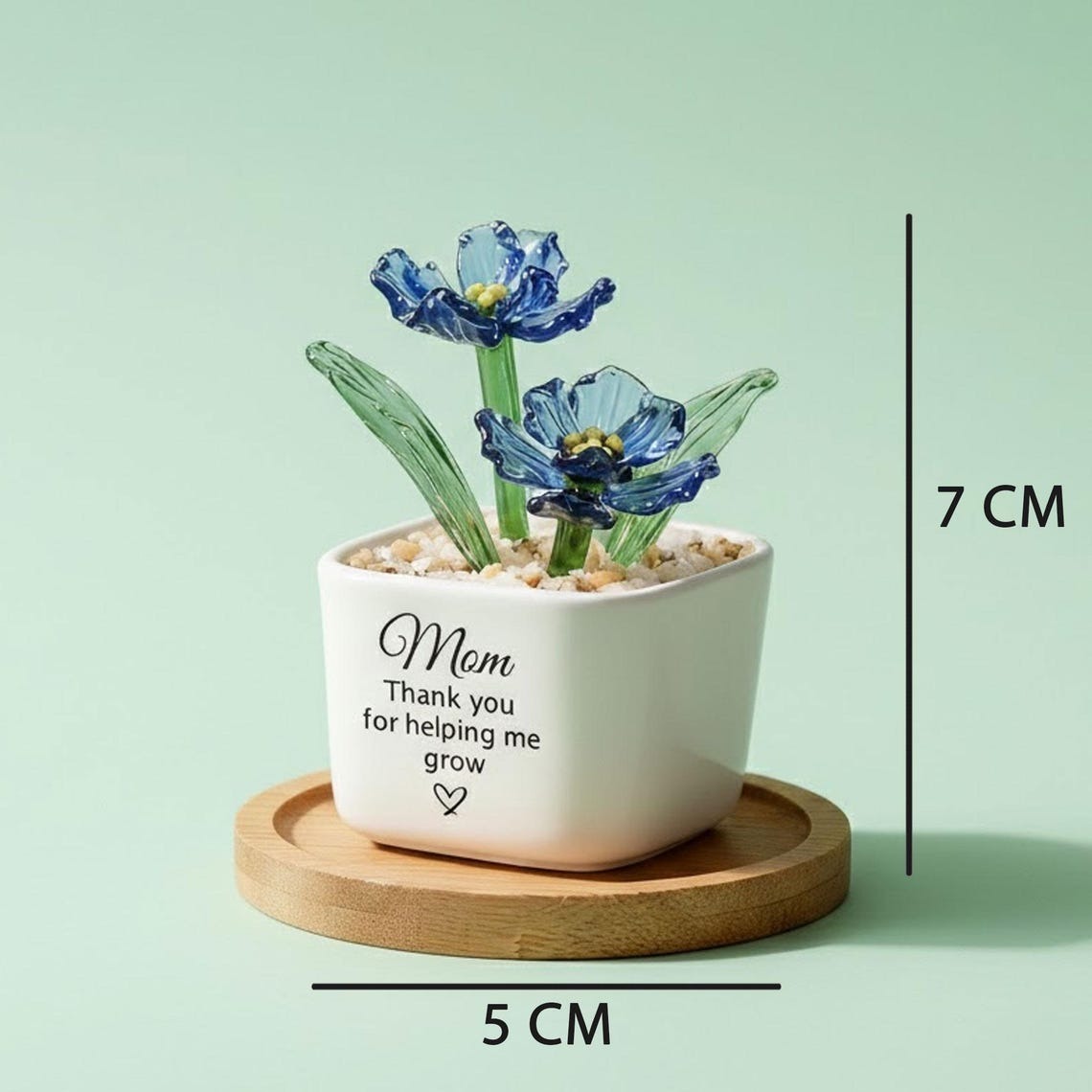 Personalized Birth Month Glass Flower Pot, Handmade Birth Flower Gift for Mom, Grandma, Unique Mother’s Day Gift