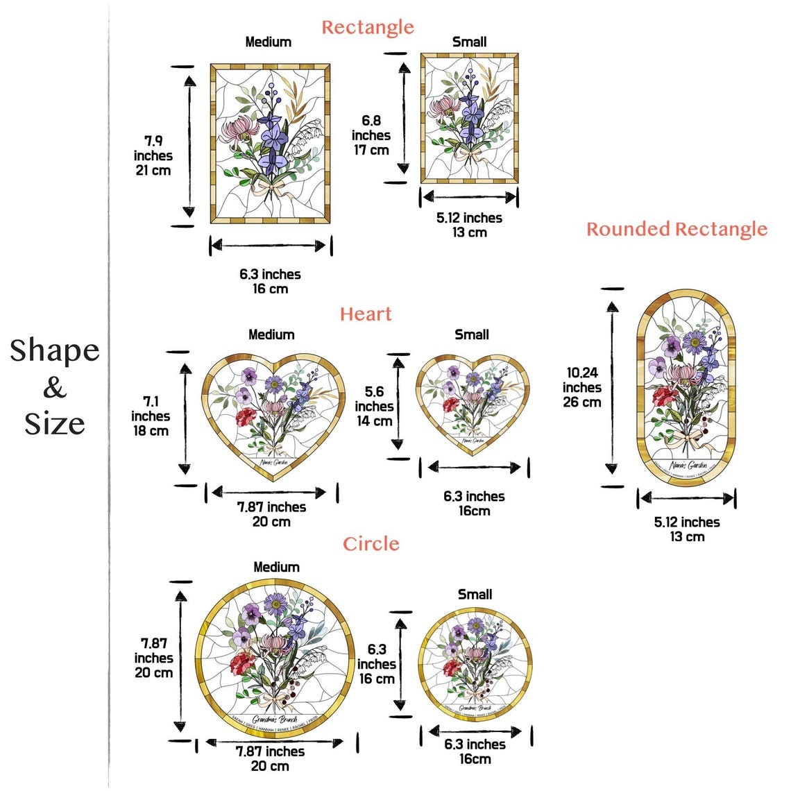 Family Birth Flower Bouquet Birth Month Flowers Personalized Stained Glass Window Hangings Personalized Birth Flower Gift Mothers Day Gift