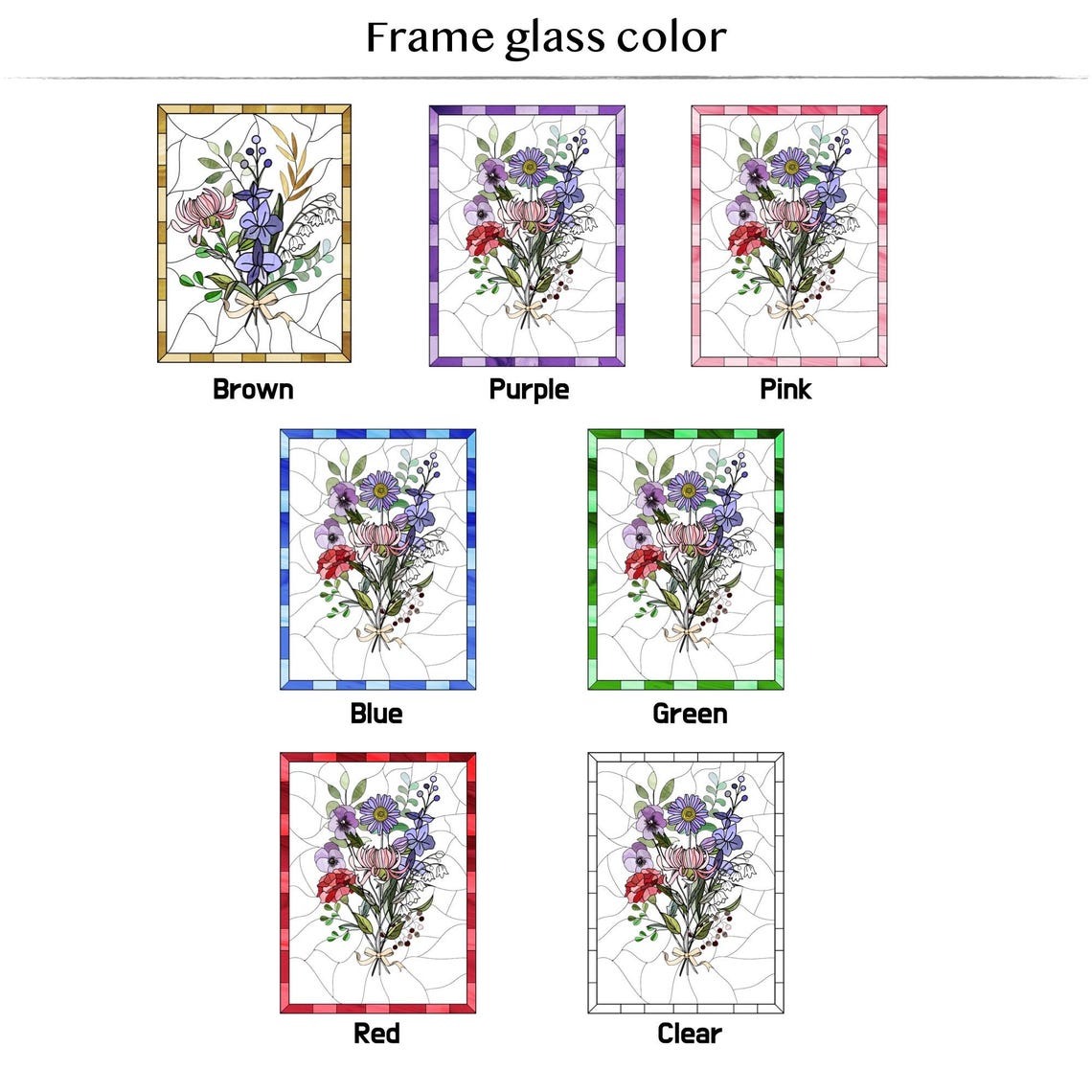 Family Birth Flower Bouquet Birth Month Flowers Personalized Stained Glass Window Hangings Personalized Birth Flower Gift Mothers Day Gift