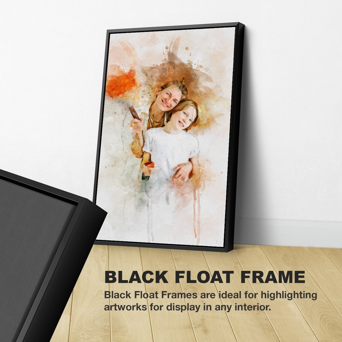 Custom Portrait Personalized Watercolor Illustration Mother and Son Watercolor Canvas Print Mother's Day Gift Anniversary Gift