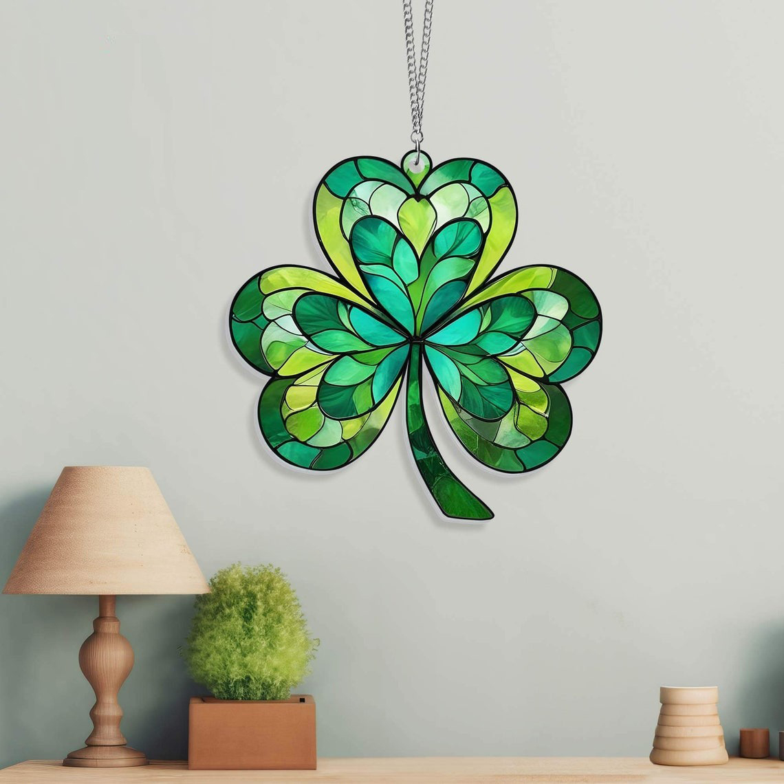 Shamrock Acrylic Window Hanging, Shamrock Hangings, Irish Decor, St. Patrick's Day Decoration, Irish Gift, Irish Ornament, Lucky Charm