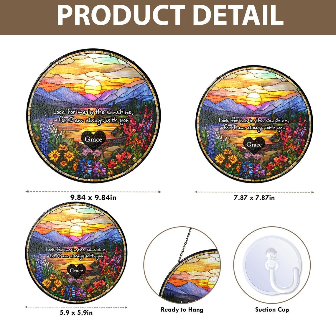 Memorial Stained Glass Suncatcher Sympathy Gift, Loss Of Mom Family Ornament, Dad Remembrance Keepsake, In Loving Memory