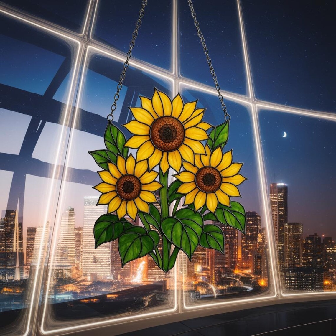 Sunflower Acrylic Suncatcher, Floral Pendant Window Hanging, Sunflower Mother's Day Gift Window Decor, Sunflower Suncatcher for Nature Lover