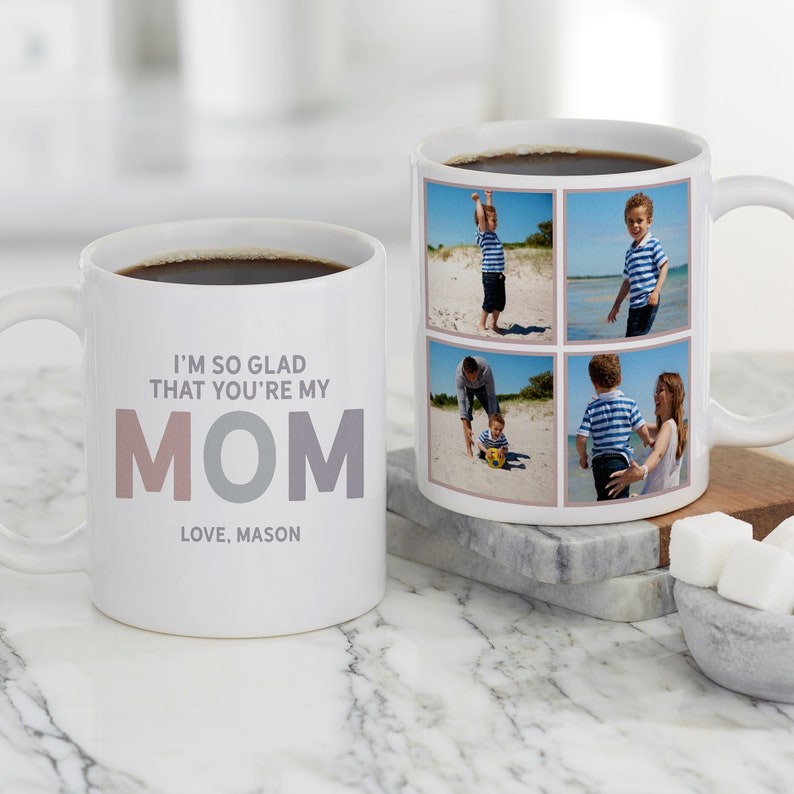 So Glad You're Our Mom Mug – Personalized Coffee Mug Gift for Mom, Mother's Day Gift, Grandma Gift