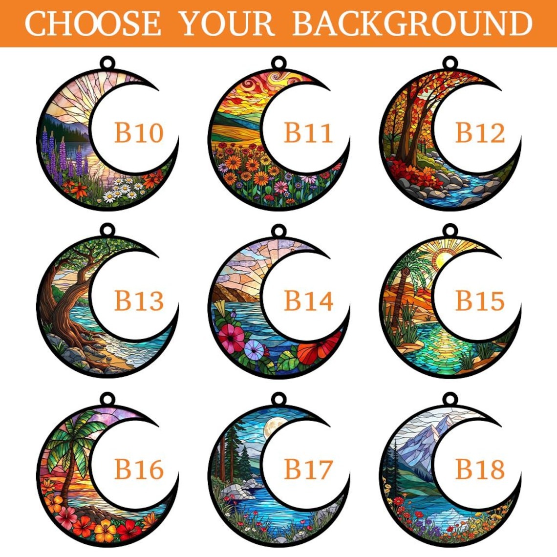 Custom Dog Suncatcher, Moon & Sunset Pet Memorial Ornament