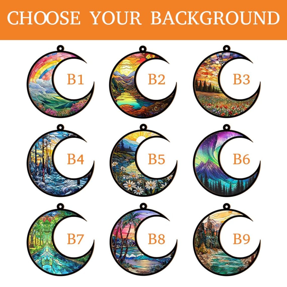 Custom Dog Suncatcher, Moon & Sunset Pet Memorial Ornament