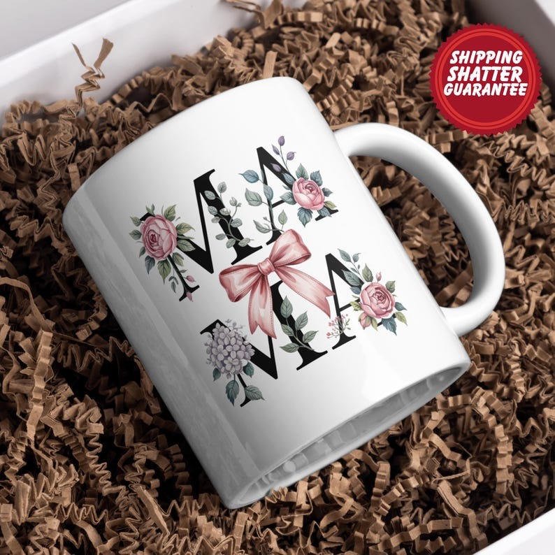 Floral Mama Mug – Personalized Mom Coffee Mug, Mother's Day Gift for Mom, Birthday Gift