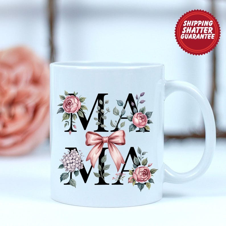 Floral Mama Mug – Personalized Mom Coffee Mug, Mother's Day Gift for Mom, Birthday Gift