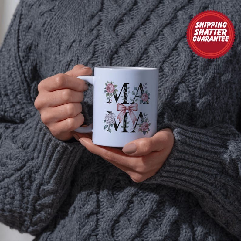 Floral Mama Mug – Personalized Mom Coffee Mug, Mother's Day Gift for Mom, Birthday Gift