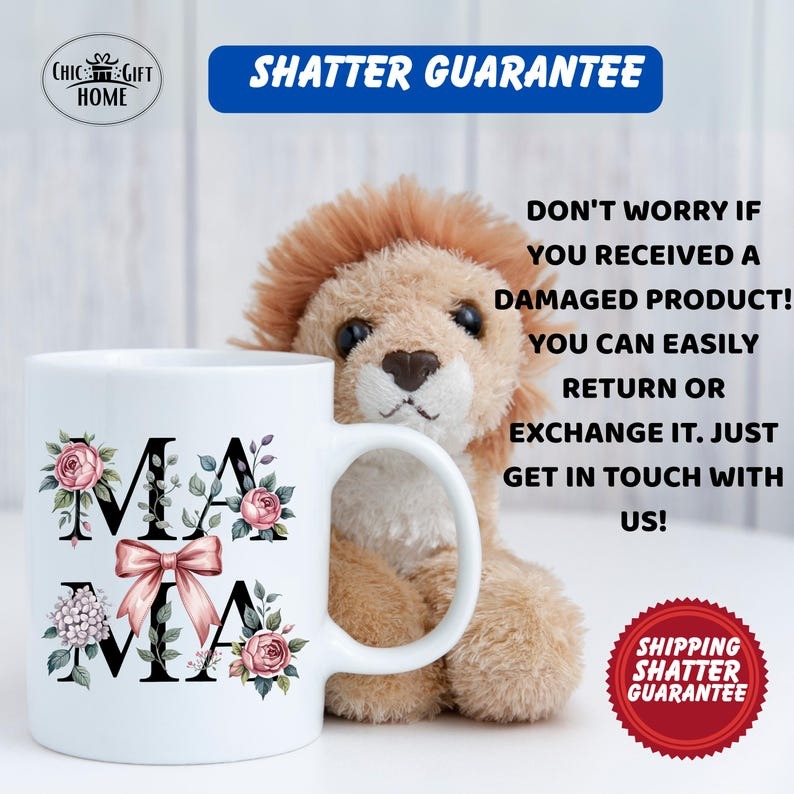 Floral Mama Mug – Personalized Mom Coffee Mug, Mother's Day Gift for Mom, Birthday Gift