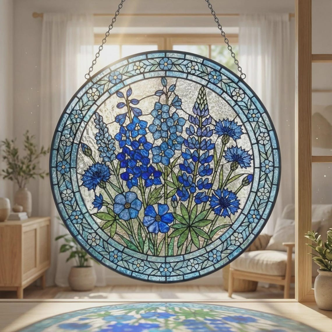 Personalized Mama Garden Suncatcher – Birth Flower Stained Glass Window Hanging – Mother’s Day Gift