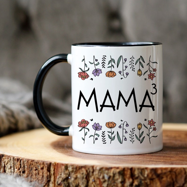 Personalized Mama of Three Mug, Custom Mom of 3 Mug with Kids Names, Mother of Three Gift, Mother's Day Gift for Mom, New Mom Gift