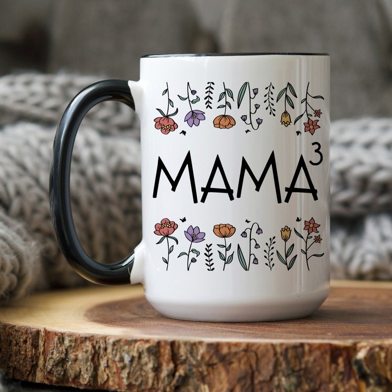 Personalized Mama of Three Mug, Custom Mom of 3 Mug with Kids Names, Mother of Three Gift, Mother's Day Gift for Mom, New Mom Gift